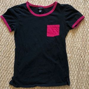 Black and red pocket tee